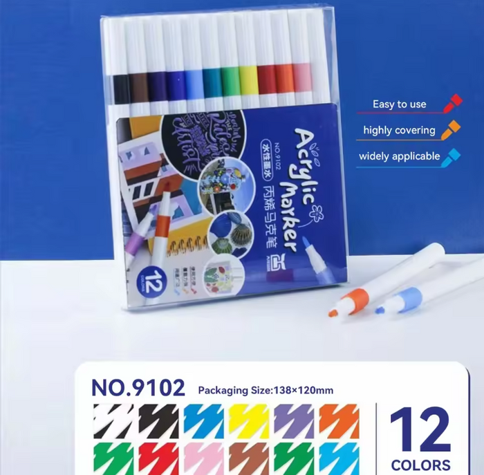 12 colors single head acrylic (PVC thin rod)