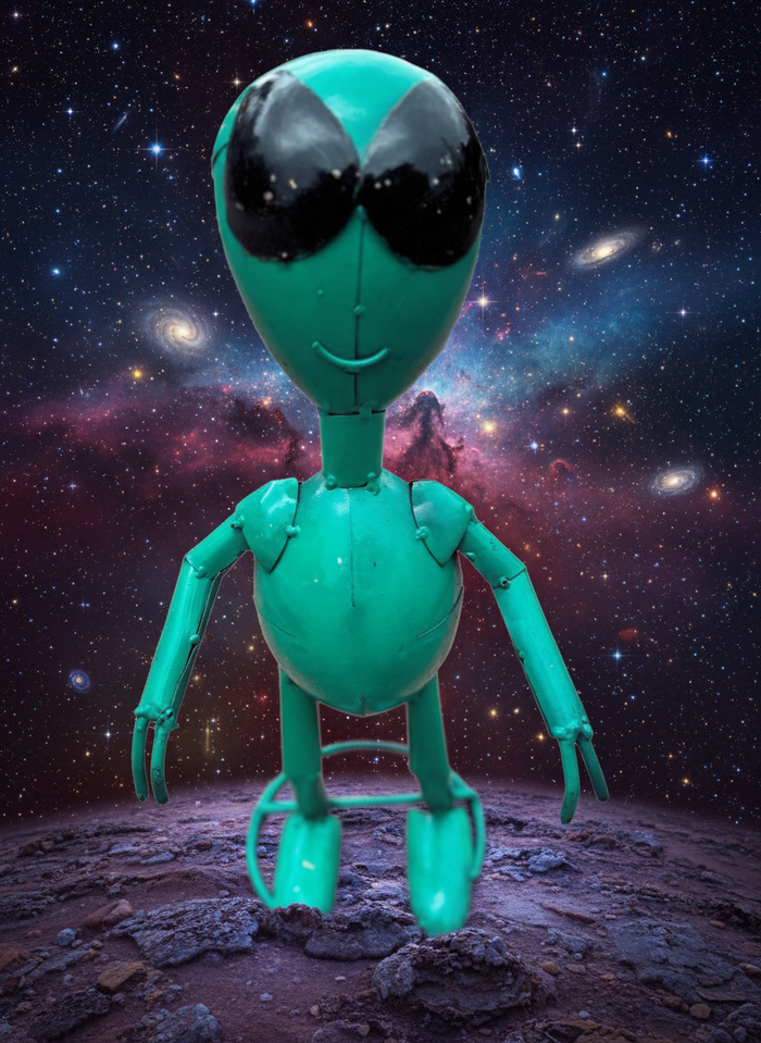 16" Metal Alien Turquoise