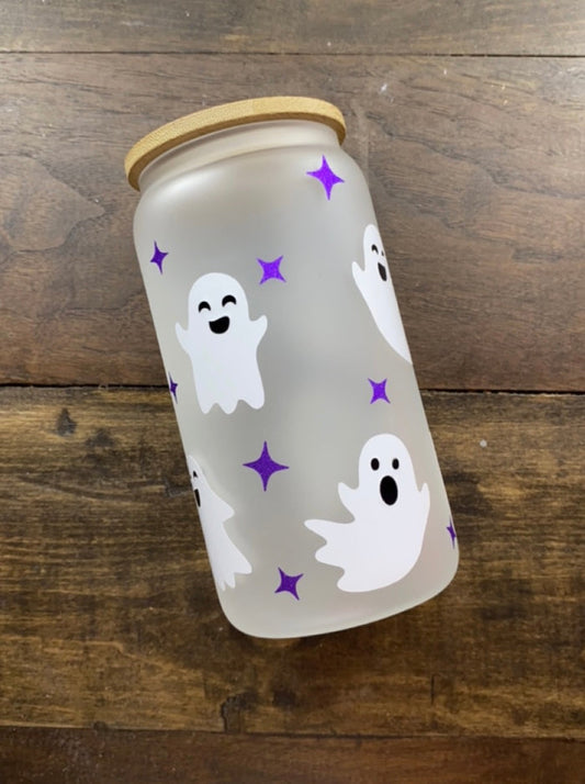 16 oz Cute Ghost Libbey Glass Cup