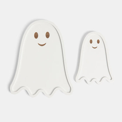 2 Pack Halloween Ghost Wooden Serving Boards - White 🇬🇧