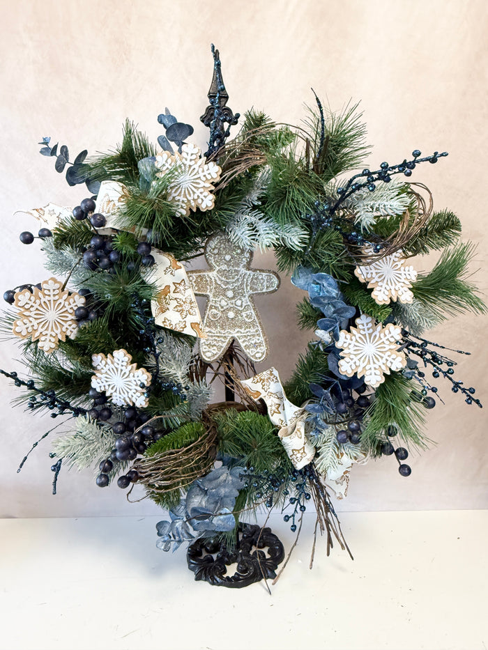24" Snowflake Wishes Wreath