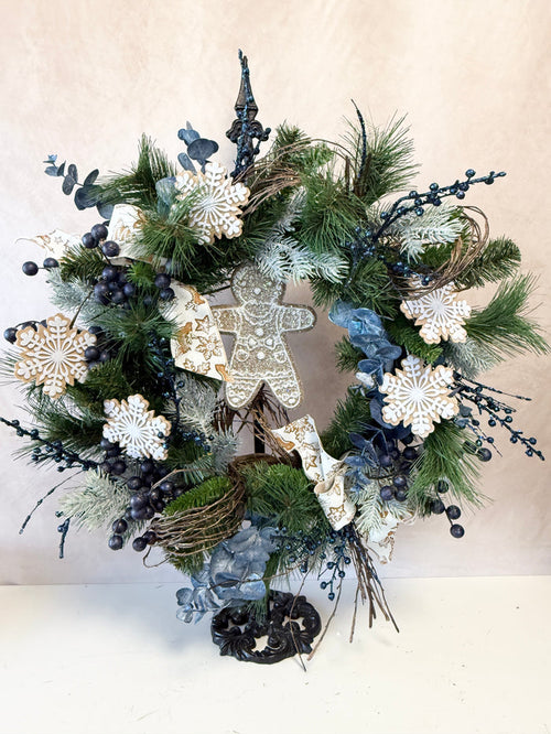 24" Snowflake Wishes Wreath