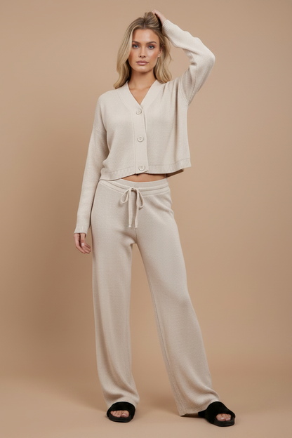 3 Button Cardigan with Flares Bottoms Full Suit Set 🇬🇧