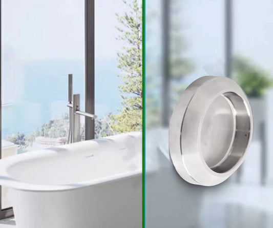 304 stainless steel round handle, Invisible sliding door handle for 8-12mm Thick Door