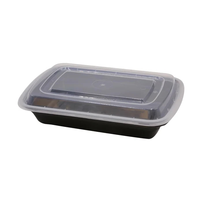 38 Oz 8" x 6" x 2" Rectangular Container Combo, 150/Cs - 68038