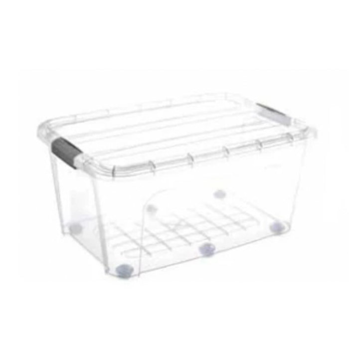 75L Plastic Storage Box with 6 Wheels Click Lid Stackable Clear Storage Box for Home Office 🇬🇧