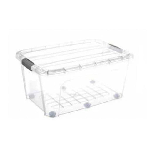 75L Plastic Storage Box with 6 Wheels Click Lid Stackable Clear Storage Box for Home Office 🇬🇧