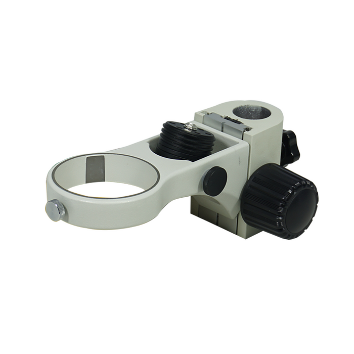 76mm E-Arm, LED Light, Microscope Coarse Focus Block, 32mm Post Hole, SKU SA02041202, three quarter front view
