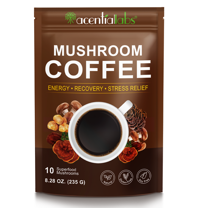 acentiallabs MUSHROOM COFFEE ，ENERGY·RECOVERY ·STRESS RELIEF，10 Superfood Mushrooms，Granules