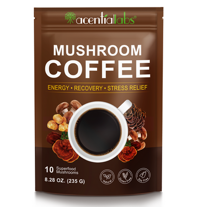 acentiallabs MUSHROOM COFFEE ，ENERGY·RECOVERY ·STRESS RELIEF，10 Superfood Mushrooms，Granules
