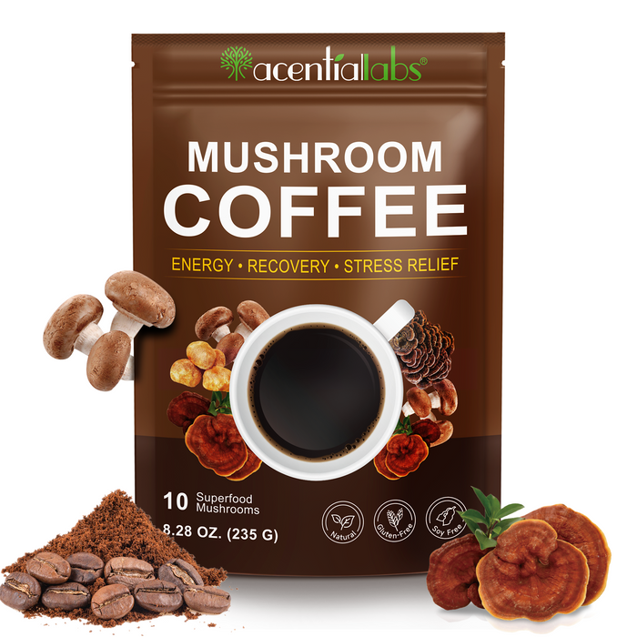 acentiallabs MUSHROOM COFFEE ，ENERGY·RECOVERY ·STRESS RELIEF，10 Superfood Mushrooms，Granules