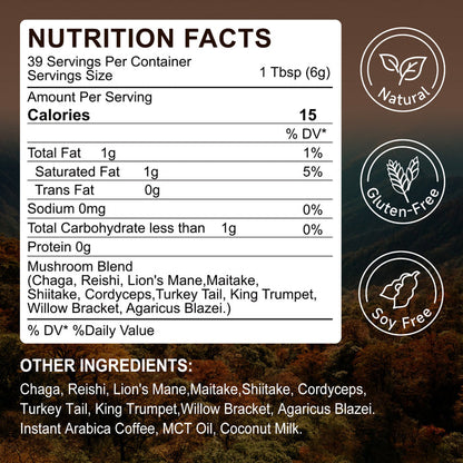 acentiallabs MUSHROOM COFFEE ，ENERGY·RECOVERY ·STRESS RELIEF，10 Superfood Mushrooms，Granules