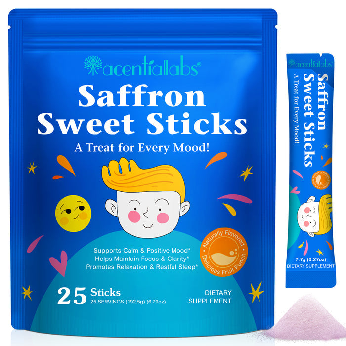 acentiallabs Saffron Sweet Sticks, A Treat for Every Mood, Granules