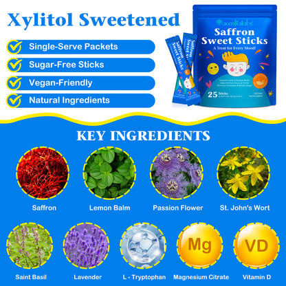 acentiallabs Saffron Sweet Sticks, A Treat for Every Mood, Granules