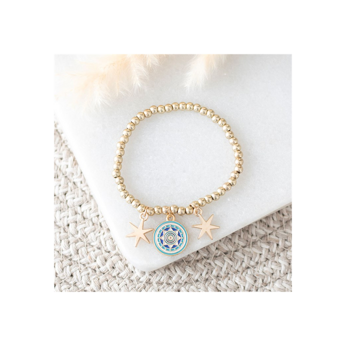 All Seeing Eye Beaded Charm Bracelet 🇬🇧