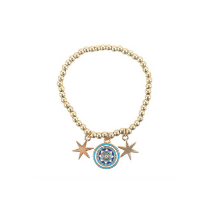 All Seeing Eye Beaded Charm Bracelet 🇬🇧