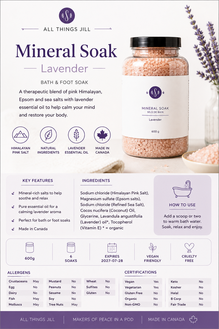 All Things Jill Mineral Soak – Lavender | 600g