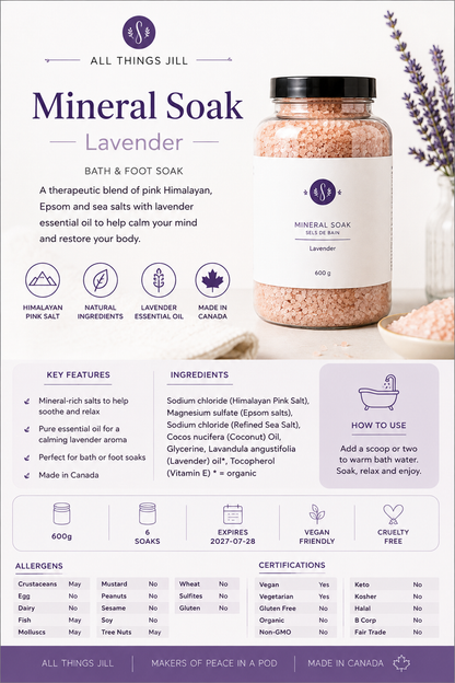 All Things Jill Mineral Soak – Lavender | 600g