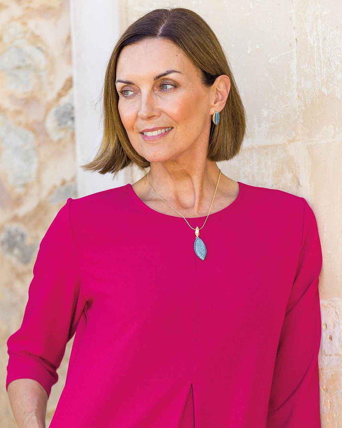 Alona Raspberry Pull On 3/4 Sleeve Dress - Image 3 - Country Collection