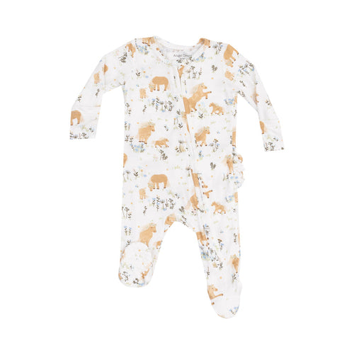 Angel Dear - 2 Way Zipper Footie - Pretty Ponies