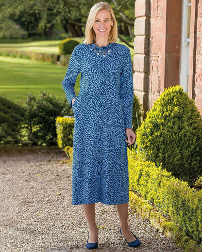 Arabella Long Sleeve Patterned Cotton Shirt Dress - Country Collection