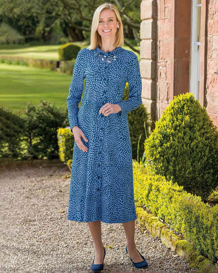 Arabella Long Sleeve Patterned Cotton Shirt Dress - Image 2 - Country Collection