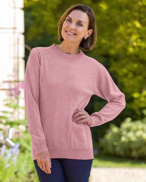 Arianne Long Sleeved Lambswool Jumper - Pink - Country Collection
