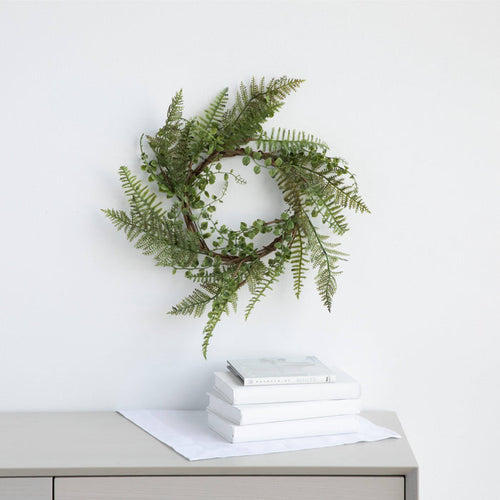 Artificial Mixed Greens Wreath
