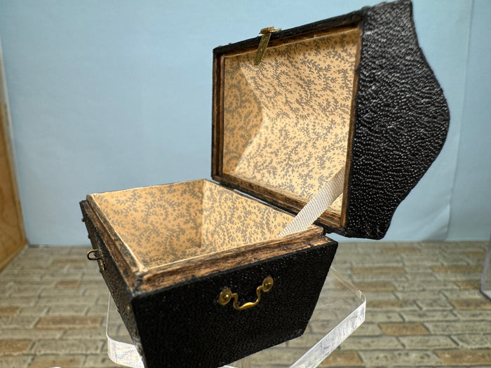 Artisan Signed Handmade Black Leather Chest