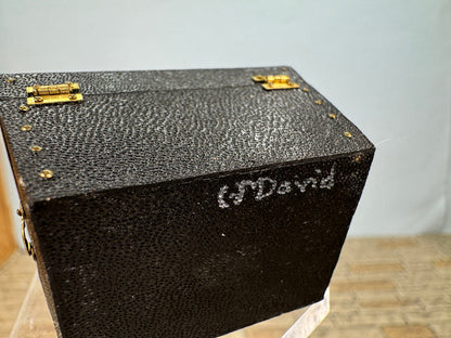 Artisan Signed Handmade Black Leather Chest