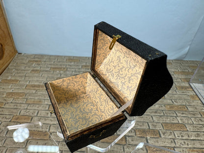 Artisan Signed Handmade Black Leather Chest