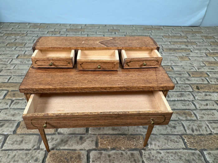 Artisan Signed Vintage 1994 Handmade 4 Drawer Desk