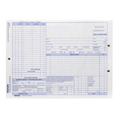 Auto Repair Order Polypack 4P487