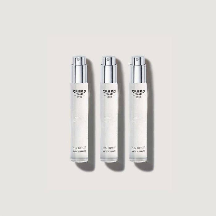 Aventus 3x10ml Atomiser Refill Set - Three Silver-Capped Vials Front View | Creed Fragrances