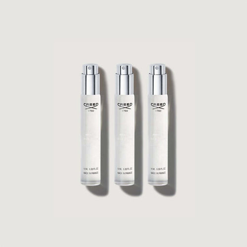 Aventus 3x10ml Atomiser Refill Set - Three Silver-Capped Vials Front View | Creed Fragrances