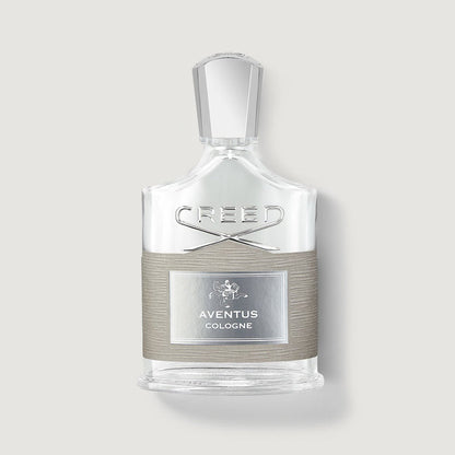 Creed Aventus Cologne 100ml Glass Flacon with Silver Cap - Front View | Creed Fragrances