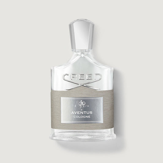 Creed Aventus Cologne 100ml Glass Flacon with Silver Cap - Front View | Creed Fragrances