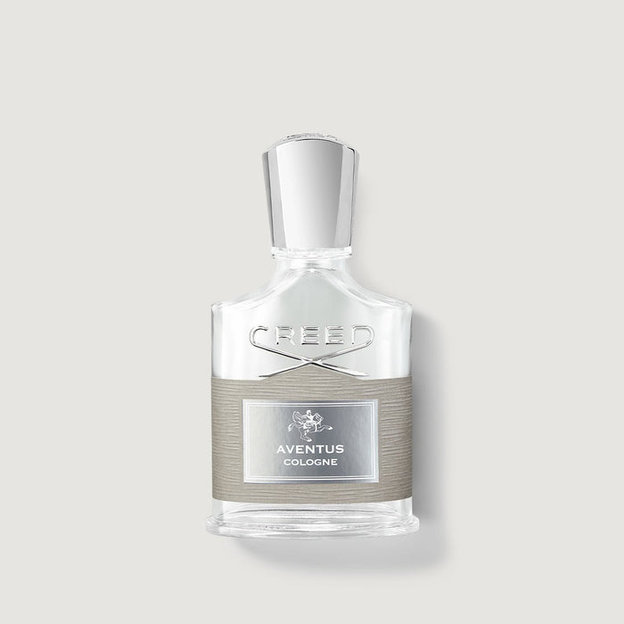 Creed Aventus Cologne 50ml Glass Flacon with Silver Cap - Front View | Creed Fragrances