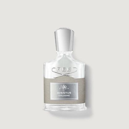 Creed Aventus Cologne 50ml Glass Flacon with Silver Cap - Front View | Creed Fragrances