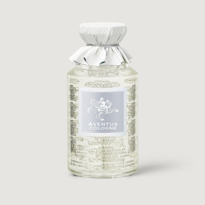 Creed Aventus Cologne 240ml Heritage Flacon with White Leather Cap - Front View | Creed Fragrances