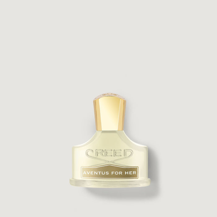 Creed Aventus For Her 30ml Eau de Parfum - Pale Gold Glass Bottle Front View | Creed Fragrances