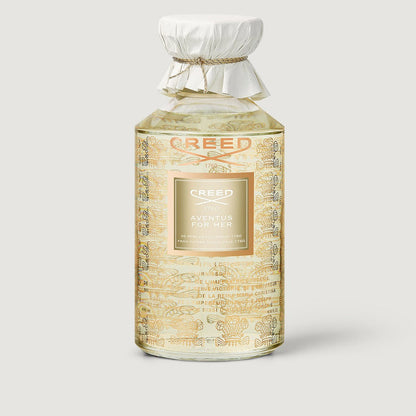 Creed Aventus For Her 490ml Grand Flacon - Rose Gold Embossed Glass Bottle Front View | Creed Fragrances