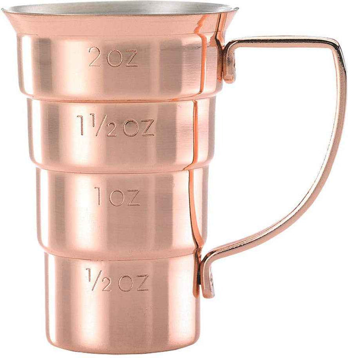 Barfly - 2 Oz Copper Plated Stepped Jigger with Handle - M37108CP