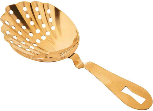 Barfly - Gold Plated Scalloped Julep Strainer - M37029GD