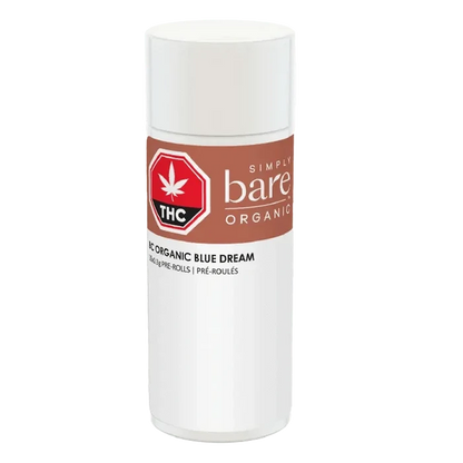 Front view of the BC Organic Blue Dream Pre Rolled 3 x 0.5 g package, displaying vibrant branding against a plain white backdrop.