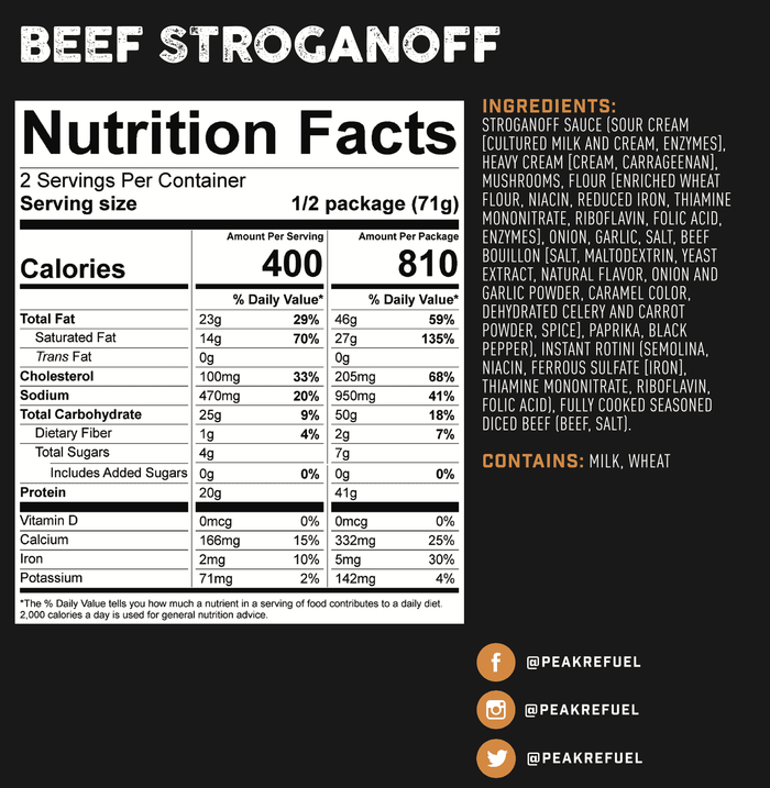 Beef Stroganoff Meal