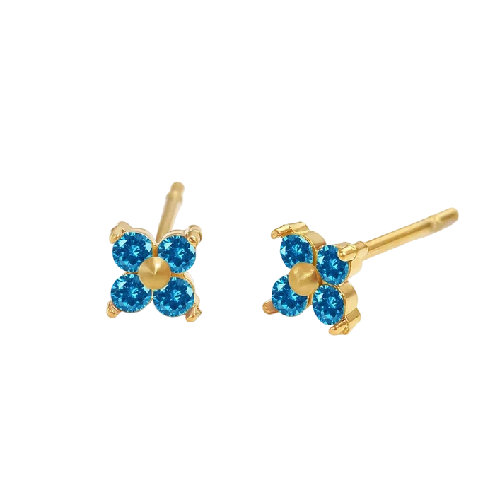 Birthstone Flower Stud Earrings 🇬🇧