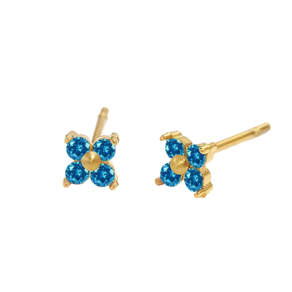 Birthstone Flower Stud Earrings 🇬🇧