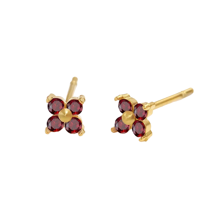 Birthstone Flower Stud Earrings 🇬🇧