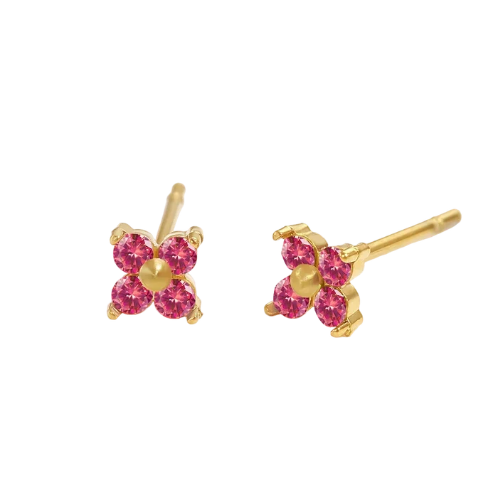 Birthstone Flower Stud Earrings 🇬🇧